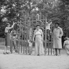 Mothers supervising their children at Camp Ellen Marvin, Arden, New York, 1943. Creator: Gordon Parks.