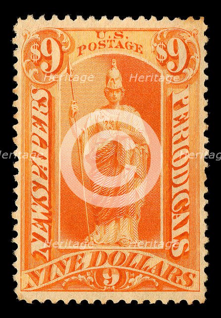 $9 Minerva Newspapers and Periodicals single, 1879. Creator: Unknown.