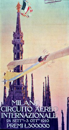 Circuito Aereo Internazionale de Milano', September 24 to October 3, 1910, the aircraft is an Ant…