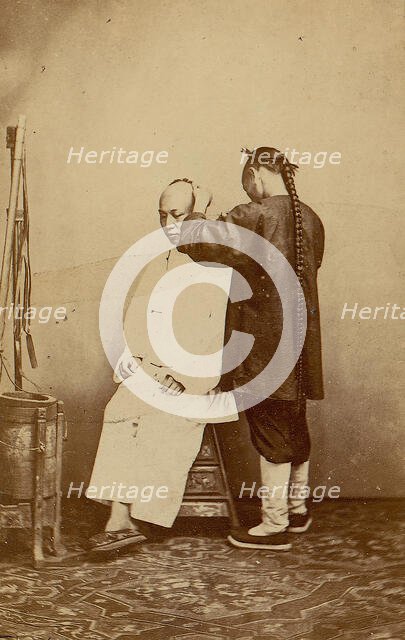 Man Examining Other Man, 1870s. Creator: Unknown.