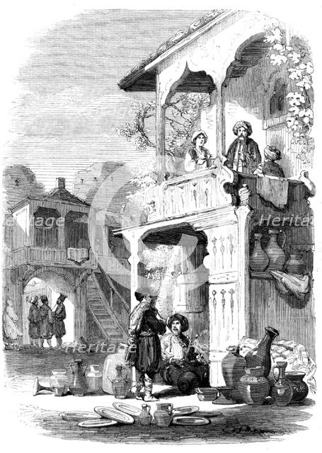 Café, at Karasu-Bazar - sketched by Willibald Richter, 1856.  Creator: Unknown.