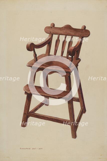 Child's High Chair, c. 1939. Creator: Samuel W. Ford.