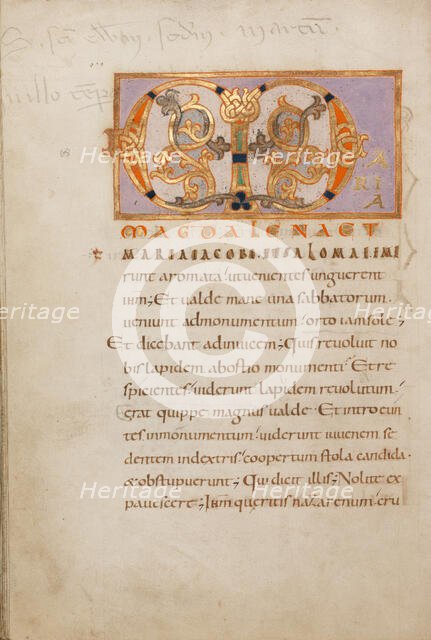 Decorated Initial M; Gospel Lectionary, late 10th century. Creator: Unknown.