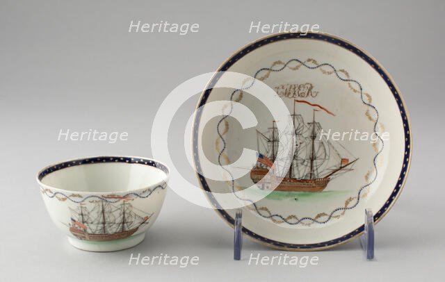 Tea Bowl and Dish, c. 1784/95. Creator: Unknown.