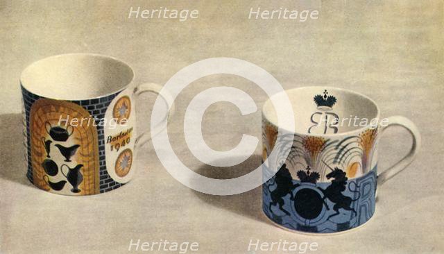 'Two Wedgwood Mugs Designed by Eric Ravilious', 1944. Creator: Unknown.