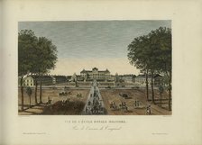 Vue de l'Ecole royale militaire, prise de l'avenue de Vaugirard, 1817-1824. Creator: Courvoisier-Voisin, Henri (1757-1830).