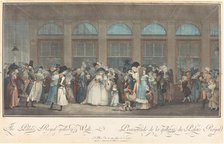 The Palais Royal - Gallery's Walk / Promenade de la Gallerie du Palais Royal, 1787. Creator: Philibert Louis Debucourt.