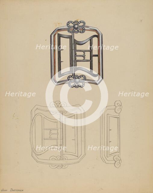 Shoe Buckles, 1935/1942. Creator: John Dieterich.