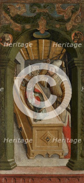 Scene from the Legend of St Nicholas-Jew Flogging a Figure of the Saint..., 1st half of 16th cent. Creator: Unknown.