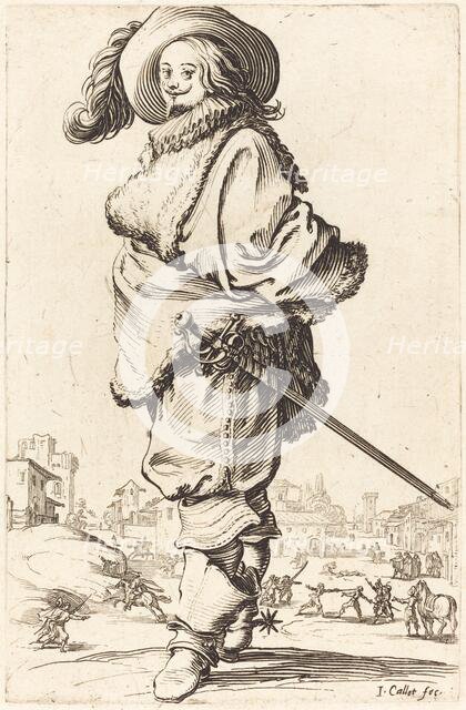 Noble Man with Fur Plastron, c. 1620/1623. Creator: Jacques Callot.