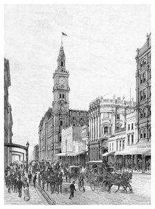 Elizabeth Street, Melbourne, Victoria, Australia, 1886.Artist: W Mollier