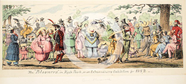 The Bloomers in Hyde Park or An Extraordinary Exhibition for 1852, 1852.