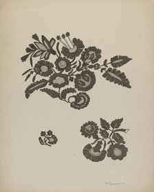 Embroidered Flower Motif, 1941. Creator: Carl Buergerniss.