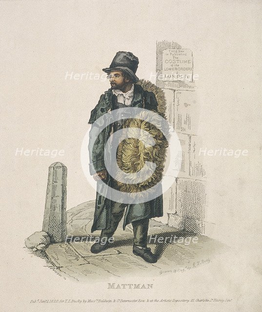 Matt seller carrying his wares on his shoulder, 1820. Artist: Thomas Lord Busby