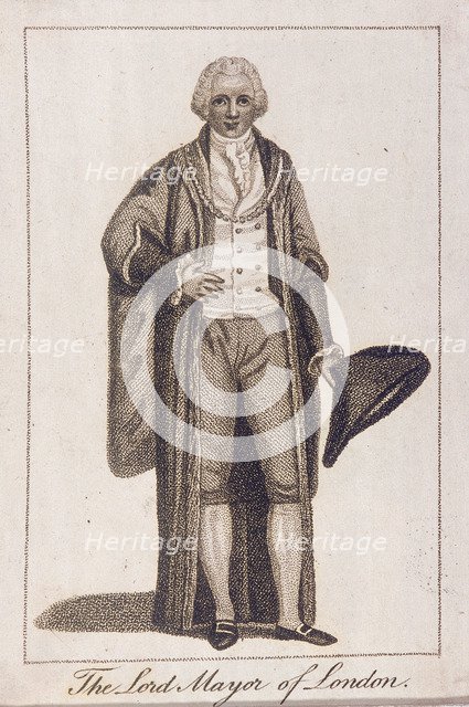 Lord Mayor of London in civic costume, 1805. Artist: Anon