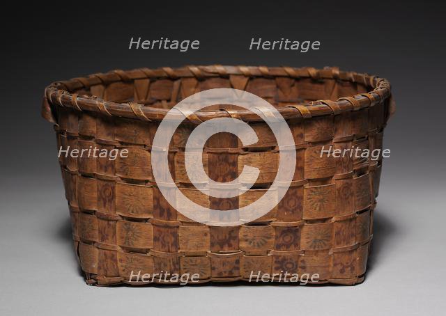 Basket with Stamped Decoration, early 1800s. Creator: Unknown.