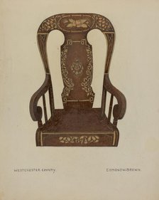 Pa. German Rocking Chair, c. 1937. Creator: Edmond W. Brown.