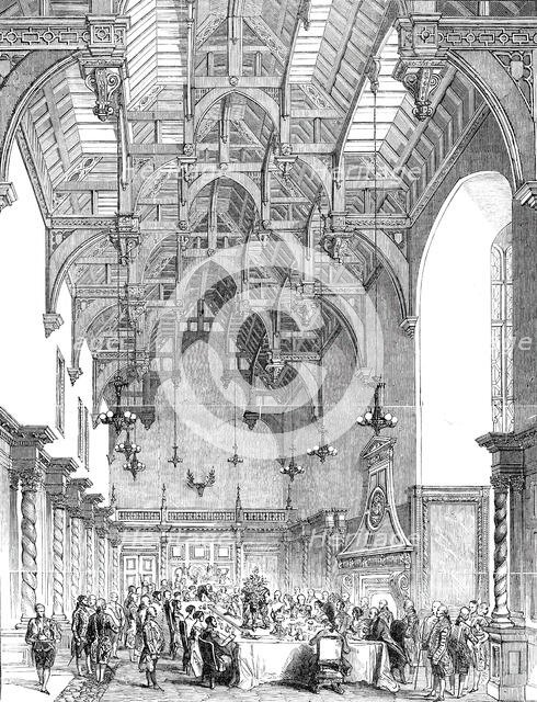 Her Majesty's visit to Burghley - the Banquet in the Great Hall, 1844. Creator: Unknown.