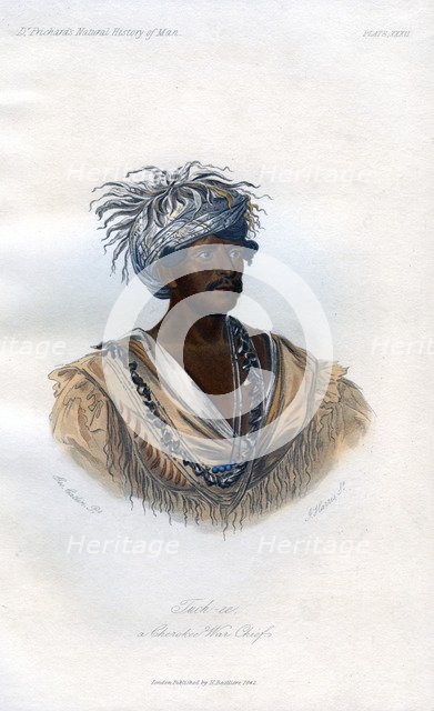 'Tuch-ee, A Cherokee War Chief', 1848.Artist: Harris