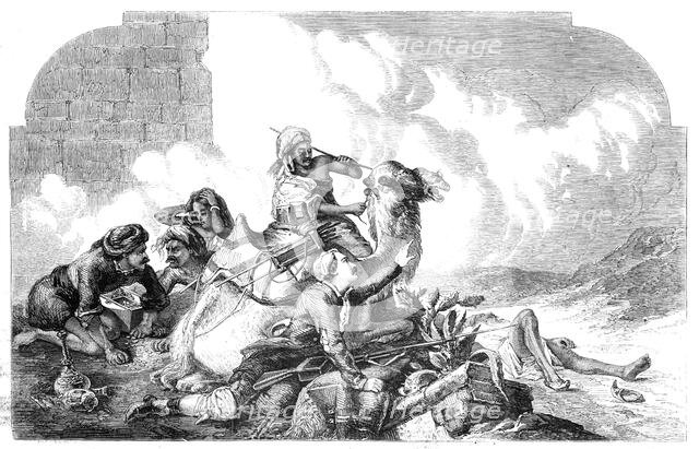 Group from Mr. Barker's picture, "The Relief of Lucknow", 1860. Creator: Unknown.