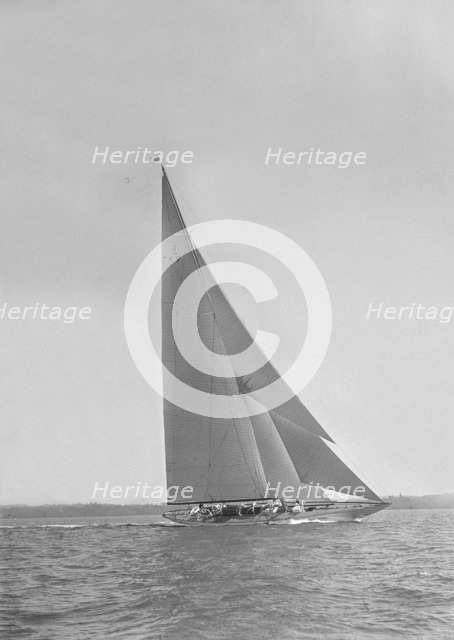 Cutter sailing close-hauled. Creator: Kirk & Sons of Cowes.