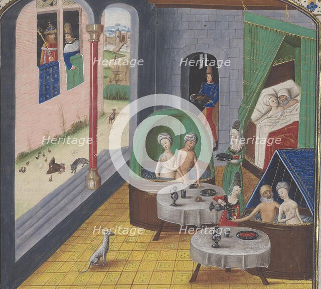 The baths of Sergius Orata. Miniature from Dits et faits mémorables by Valerius Maximus, c1450-1475. Creator: Anonymous master.