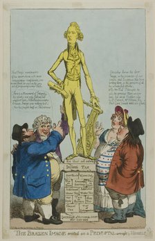 The Brazen Image Erected on a Pedestal Wrought by Himself, published May 29, 1802. Creator: Charles Williams.