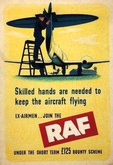'Skilled hands are needed to keep the aircraft flying...', WWII poster, between 1939 and 1946. Creator: Central Office of Information.