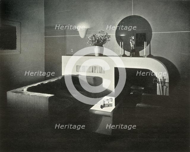 'New York pent-house home of Raymond Loewy, designed by himself - Fireplace', 1937. Creator: Unknown.