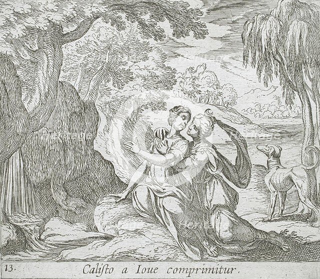 Jupiter and Callisto, published 1606. Creators: Antonio Tempesta, Wilhelm Janson.