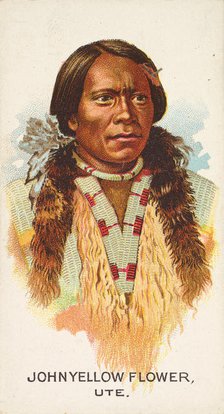 John Yellow Flower, Ute, from the American Indian Chiefs series (N2) for Allen & Ginter Ci..., 1888. Creator: Allen & Ginter.