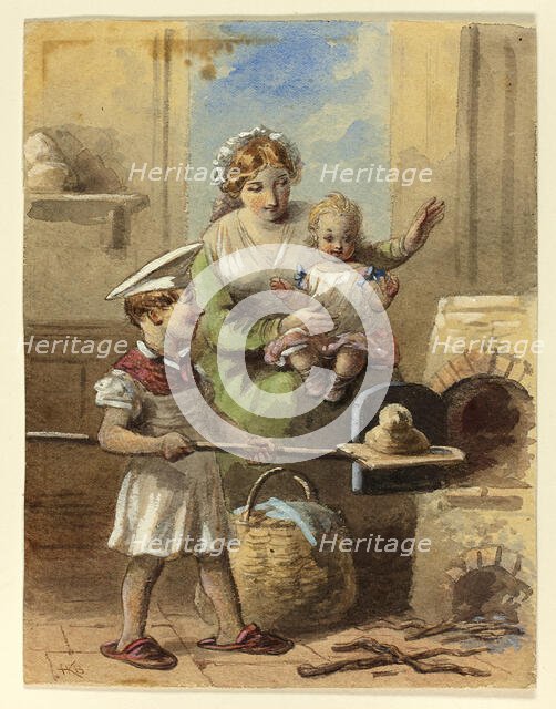 Boy Baking Bread, n.d. Creator: Hablot Knight Browne.