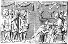 The coronation of Emperor Sigismund (1368-1437) by Pope Eugene IV, 15th century (1849). Artist: Unknown
