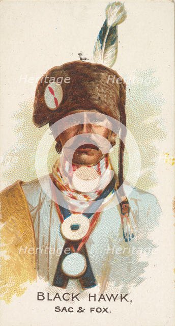 Black Hawk, Sac and Fox, from the American Indian Chiefs series (N2) for Allen & Ginter Ci..., 1888. Creator: Allen & Ginter.