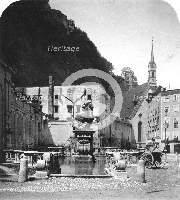 The Pferdeschwemme (horse well), Salzburg, Austria, c1900s.Artist: Wurthle & Sons