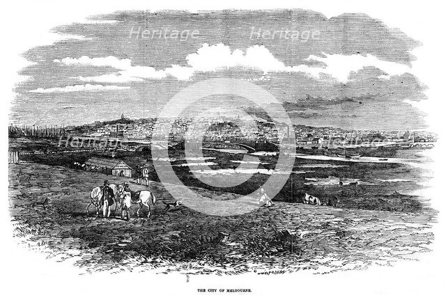 'The city of Melbourne, Australia', 1855. Artist: Unknown