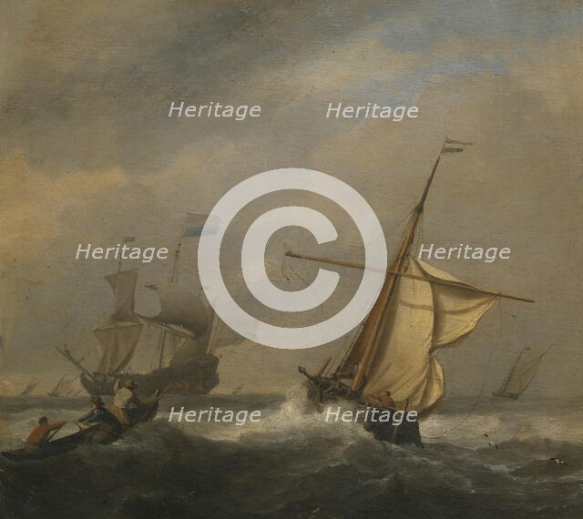 Fishing Boats in a Gale, mid-late 17th century. Creator: Willem van de Velde the Younger.