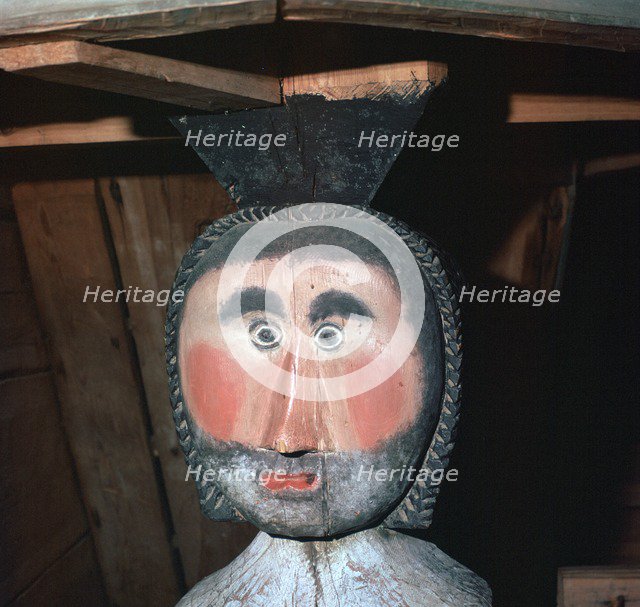 Carved and painted wooden figure from a church in Finland, 18th century. Artist: Unknown