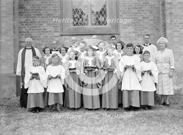 Church officials and choir, (Isle of Wight?), c1935. Creator: Kirk & Sons of Cowes.