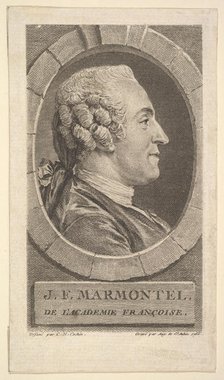 Portrait of Jean-Francoise Marmontel, 1765. Creator: Augustin de Saint-Aubin.