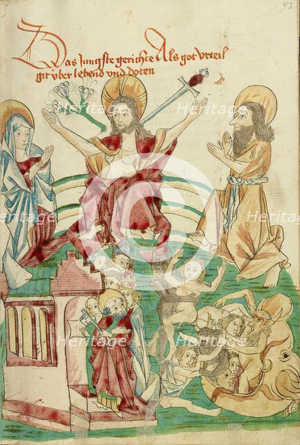 The Last Judgment; Barlaam und Josaphat, 1469. Creators: Hans Schilling, Diebolt Lauber.