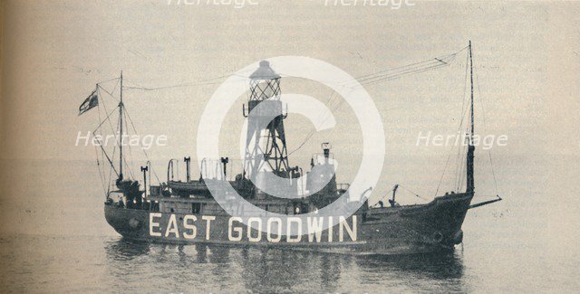 'East Goodwin Lightship one and a half miles east of the Goodwin Sands', 1937. Artist: Unknown.
