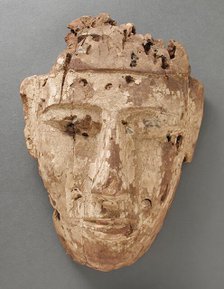 Face from a Coffin, Ptolemaic Period-early Roman Period (332 BCE-100 CE). Creator: Unknown.