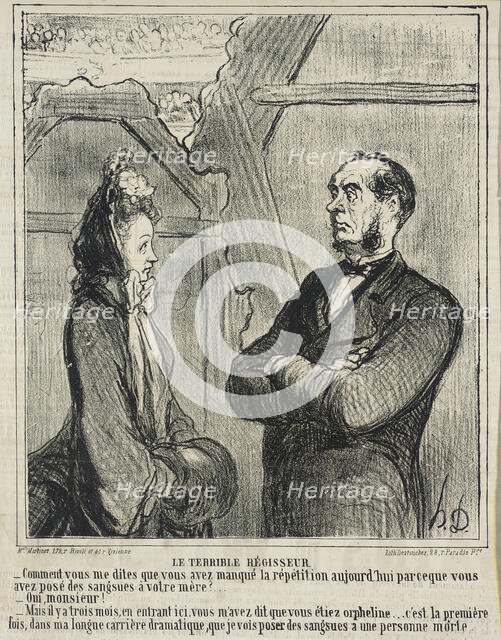 Le Terrible Régisseur, 1864. Creator: Honore Daumier.