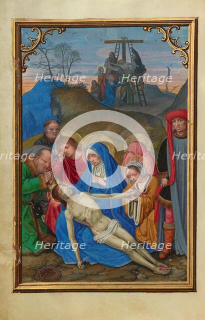 The Lamentation; Prayer Book of Cardinal Albrecht of Brandenburg, about 1525-1530. Creator: Simon Bening.