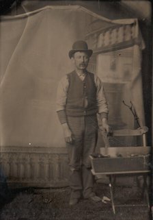 Workman with Tool Box, 1860s-70s. Creator: Unknown.