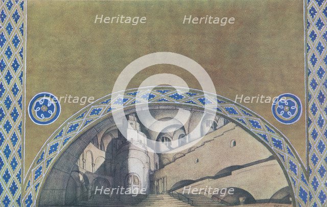 Stage design for the play The Martyrdom of St. Sebastian by Gabriele D'Annuzio, 1922. Artist: Bakst, Léon (1866-1924)