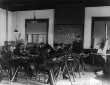 Hampton Institute, Hampton, Va. - nine students and teacher in drawing class, 1899 or 1900. Creator: Frances Benjamin Johnston.