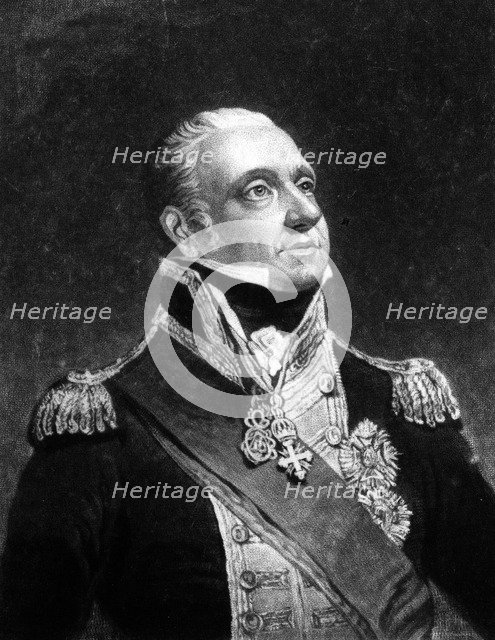 Admiral Edward Pellew (1757-1833), 1st Viscount Exmouth, 1837.Artist: C Turner