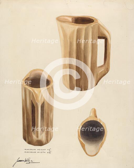Bishop Hill: Pitcher, c. 1936. Creator: James Vail.